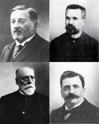 Paul Oudin, Antoine Béclère, Charles Bouchard et Toussaint Barthélémy